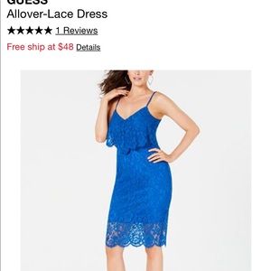 GUESS All-over Lace Dress Blue